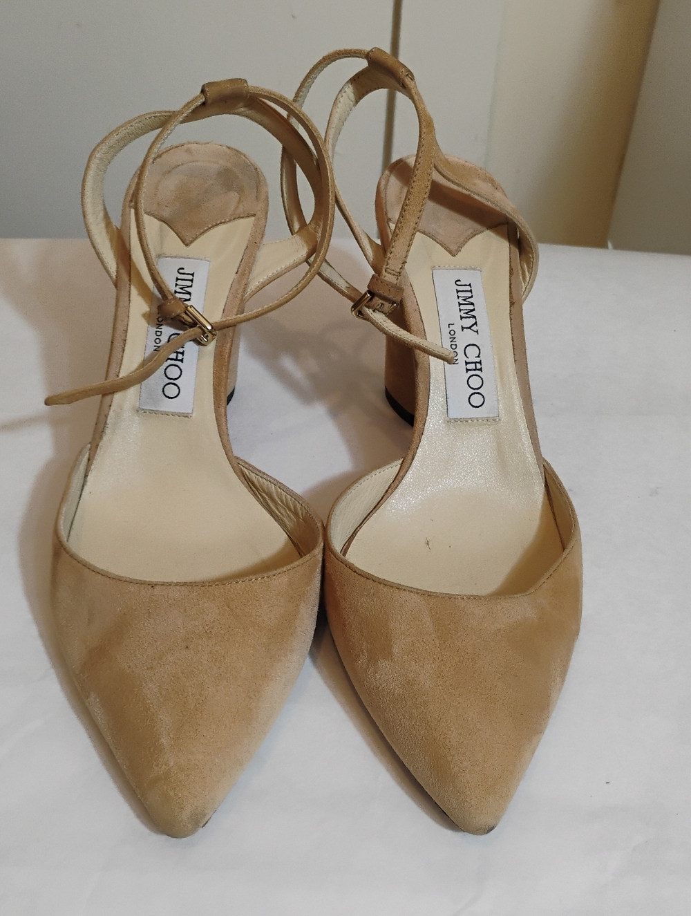 JIMMY CHOO  Suede Block Heels Micky Women's Pointed Toes Size 37